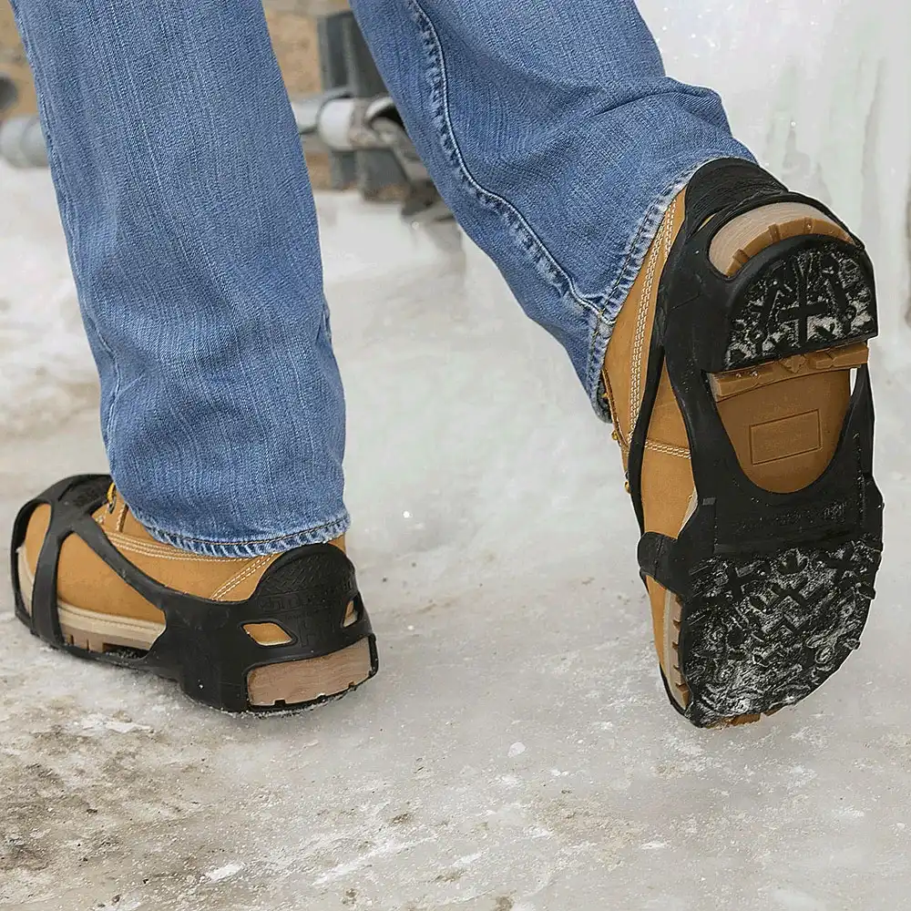 DueNorth Heavy Duty traction aids on an icy walkway